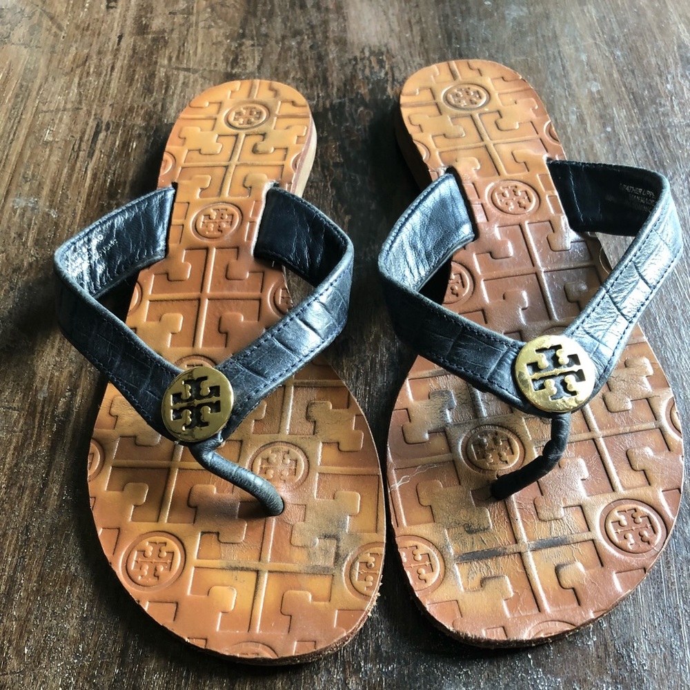Tory Burch Leather Flip Flops